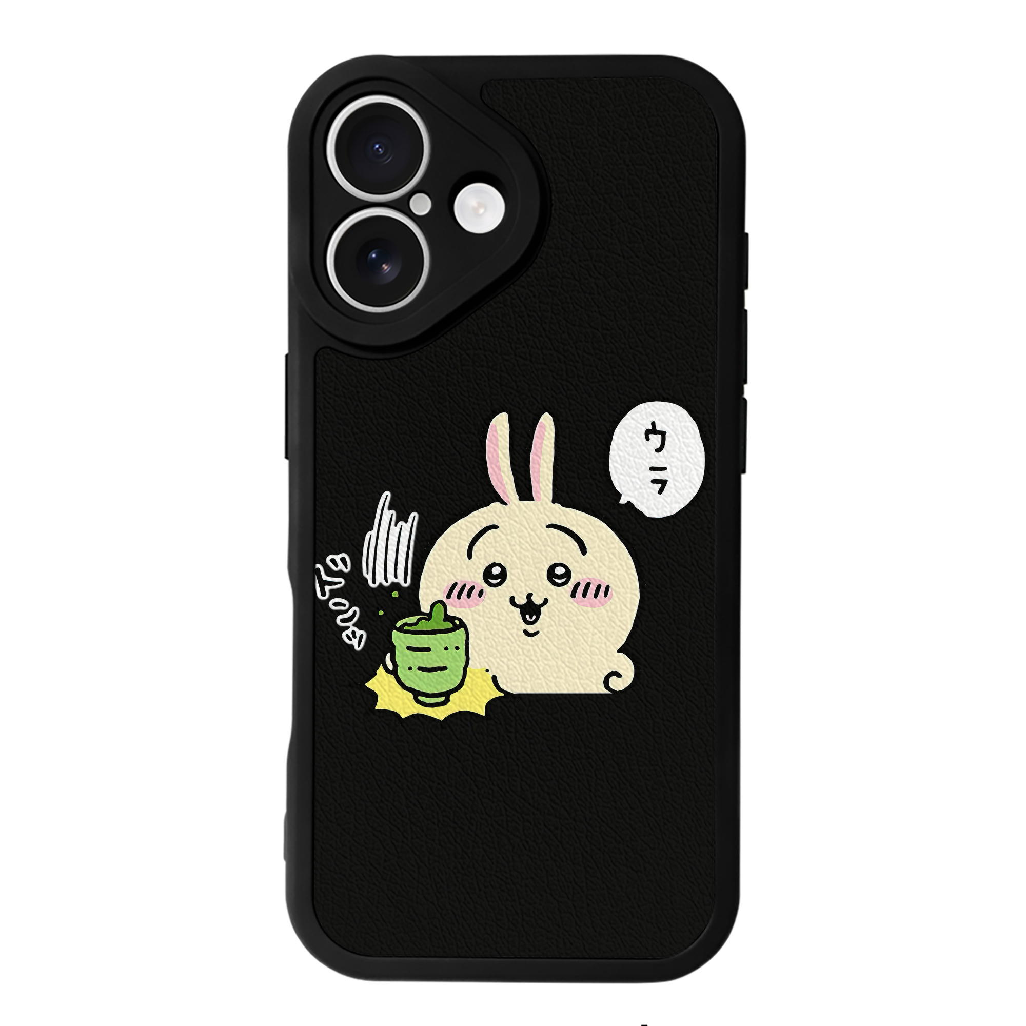 （画像用） ちいかわ うさぎ Chii-kawa usagi 【iPhone 16シリーズ対応】シリコンスマホケース（レザー調） 材質：シリコン